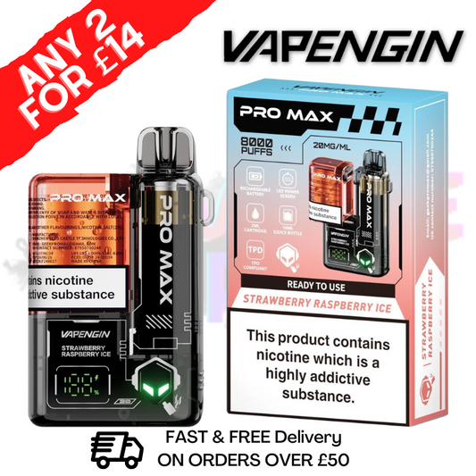 Strawberry Raspberry Ice VapenGin Pro Max 8000 Puff 8K Bar