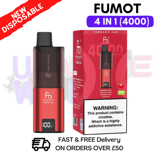 Fumot Tornado 4000 Puff Einweg-Vape-Kit (Red Edition)
