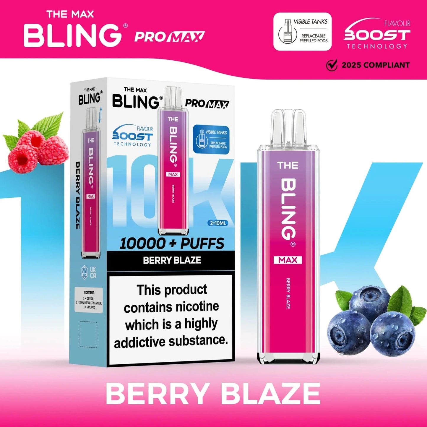 The Crystal Bling Max 10K Prefilled Pod Kit - Box of 5