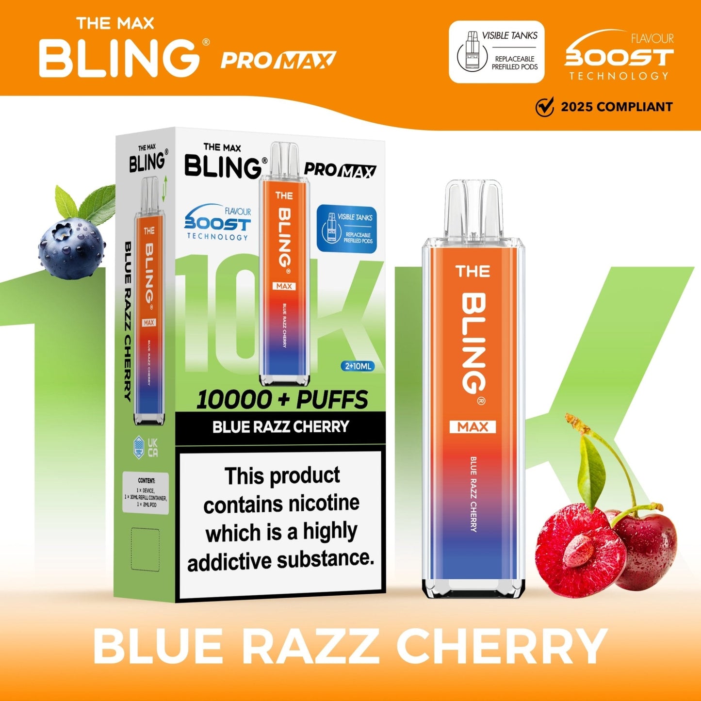 The Crystal Bling Max 10K Prefilled Pod Kit - Box of 5