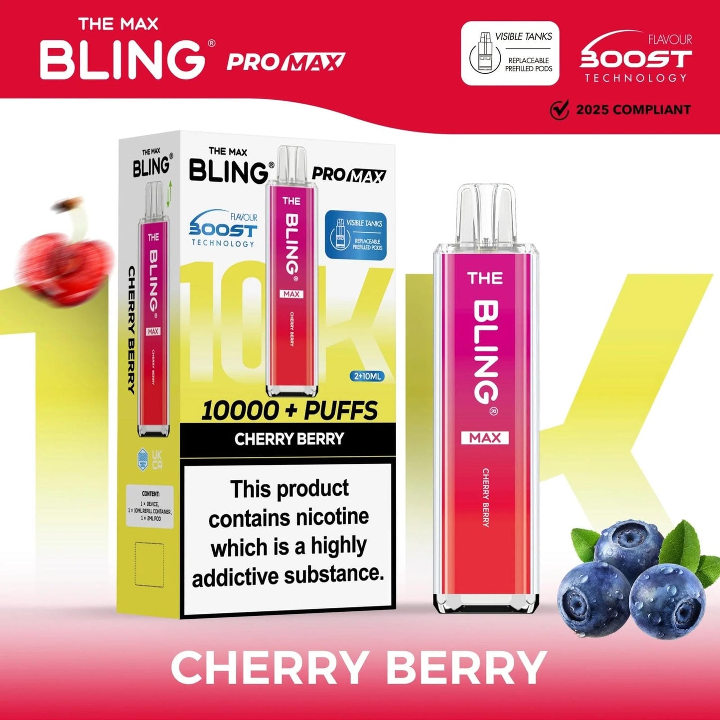 The Crystal Bling Max 10K Prefilled Pod Kit - Box of 5