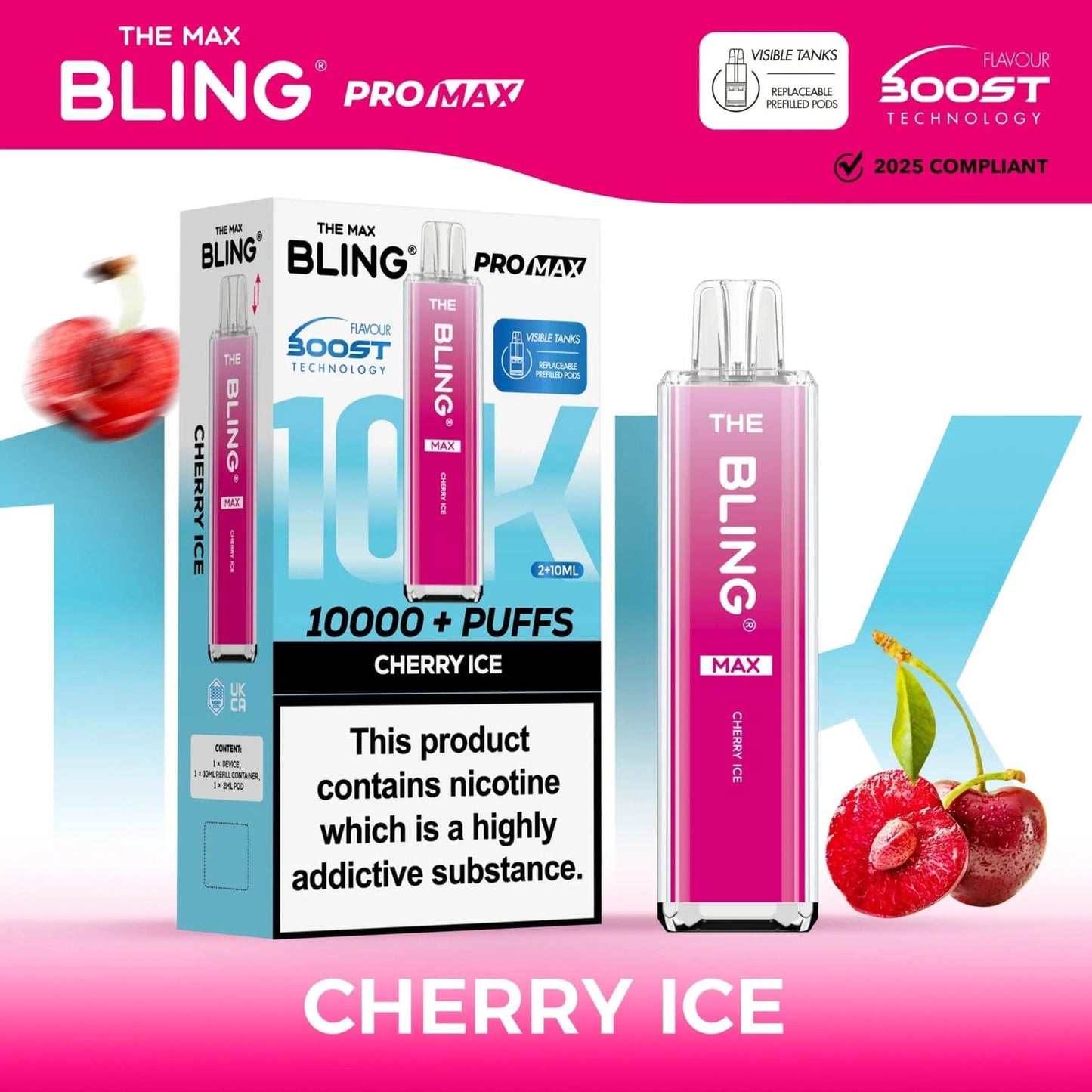 The Crystal Bling Max 10K Prefilled Pod Kit - Box of 5