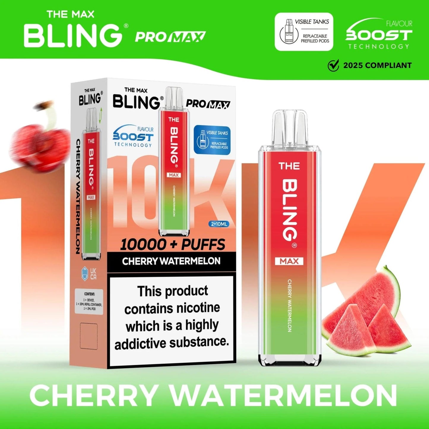 The Crystal Bling Max 10K Prefilled Pod Kit - Box of 5