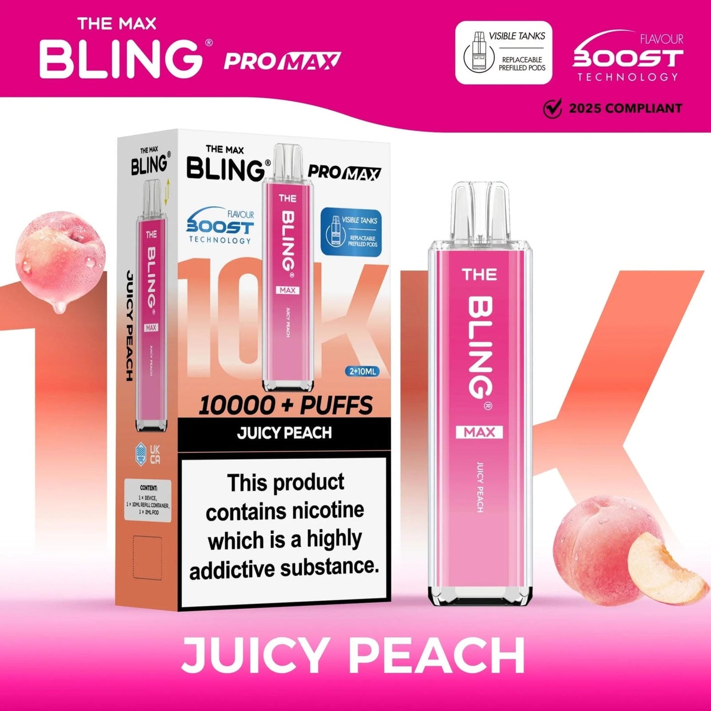 The Crystal Bling Max 10K Prefilled Pod Kit - Box of 5