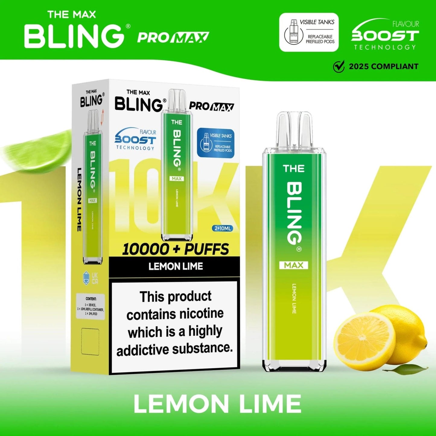 The Crystal Bling Max 10K Prefilled Pod Kit - Box of 5