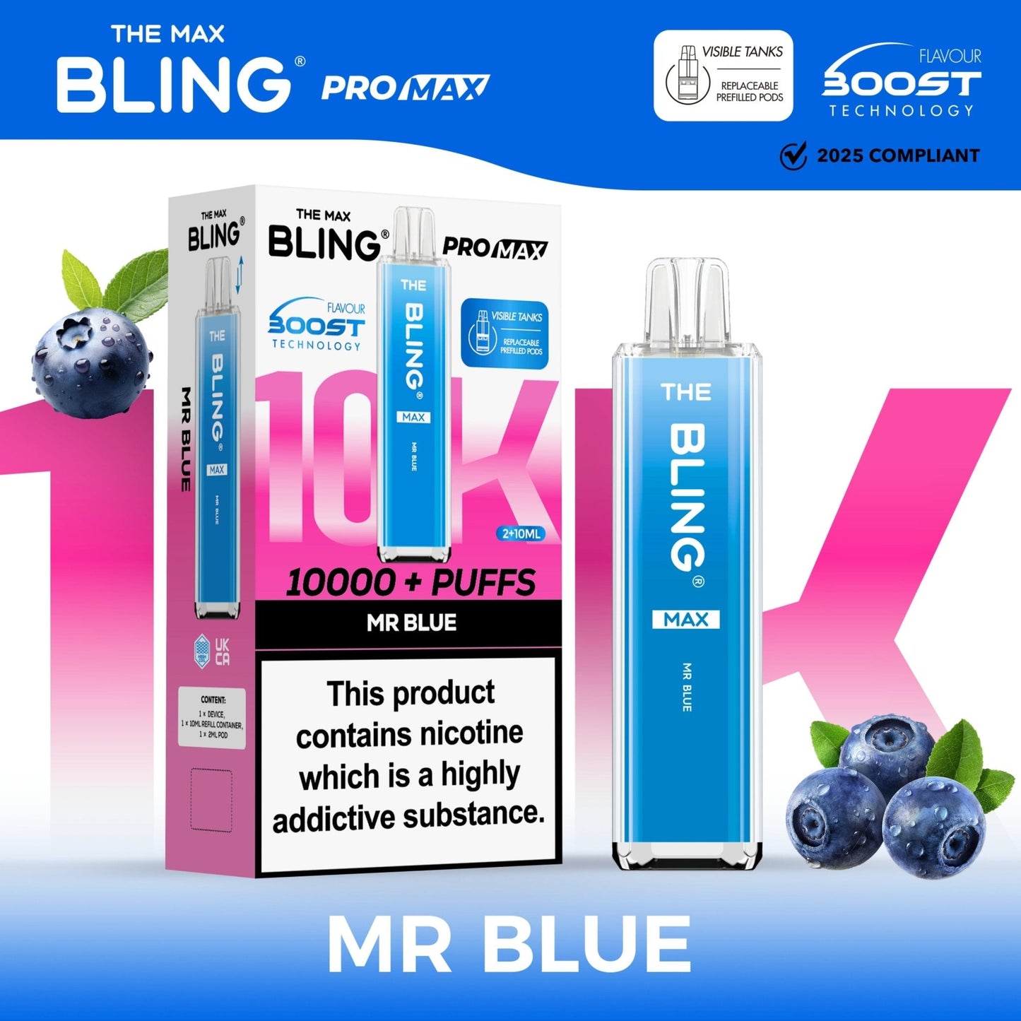 The Crystal Bling Max 10K Prefilled Pod Kit - Box of 5