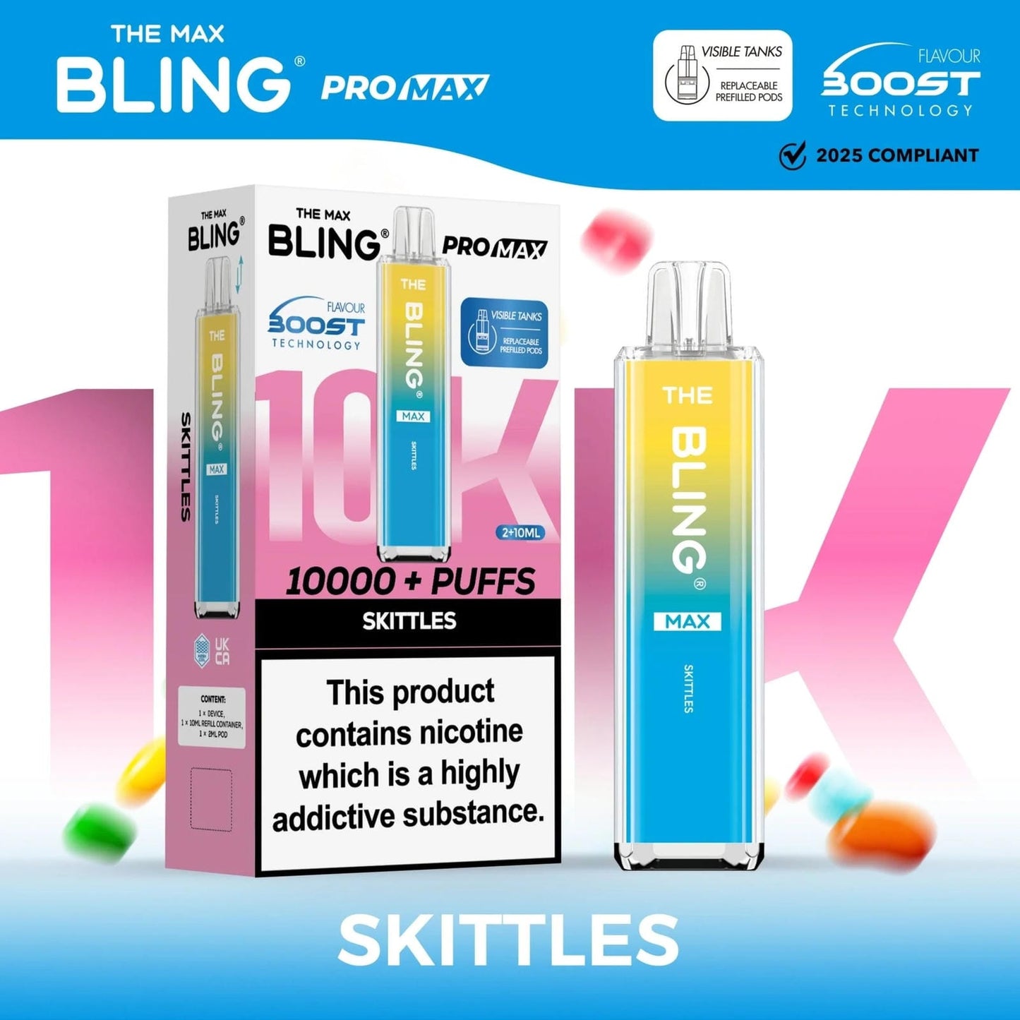 The Crystal Bling Max 10K Prefilled Pod Kit - Box of 5