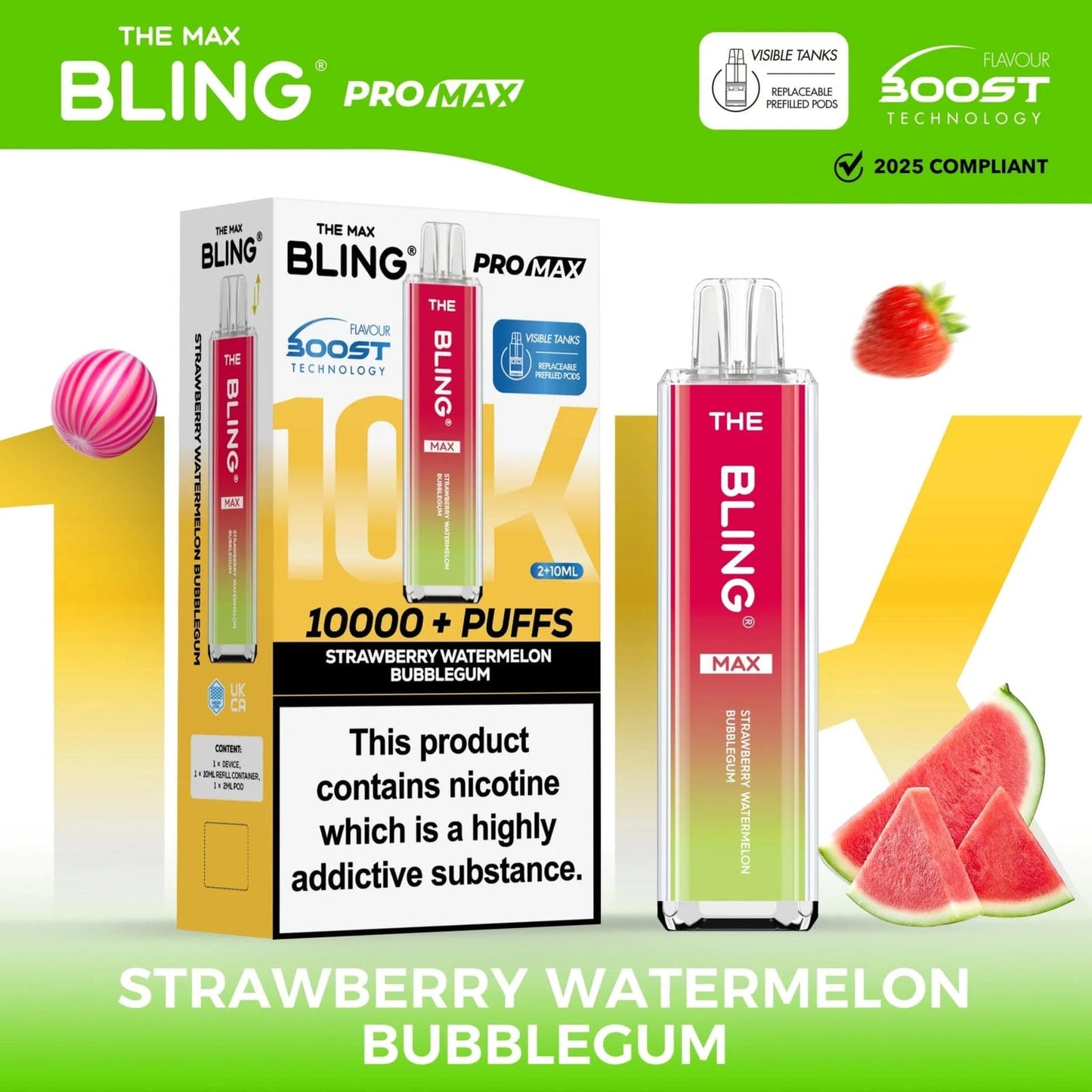 The Crystal Bling Max 10K Prefilled Pod Kit - Box of 5