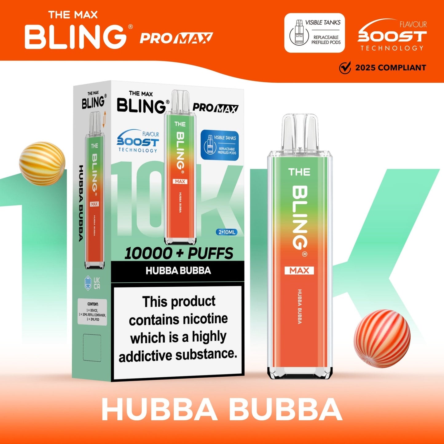 The Crystal Bling Max 10K Prefilled Pod Kit - Box of 5