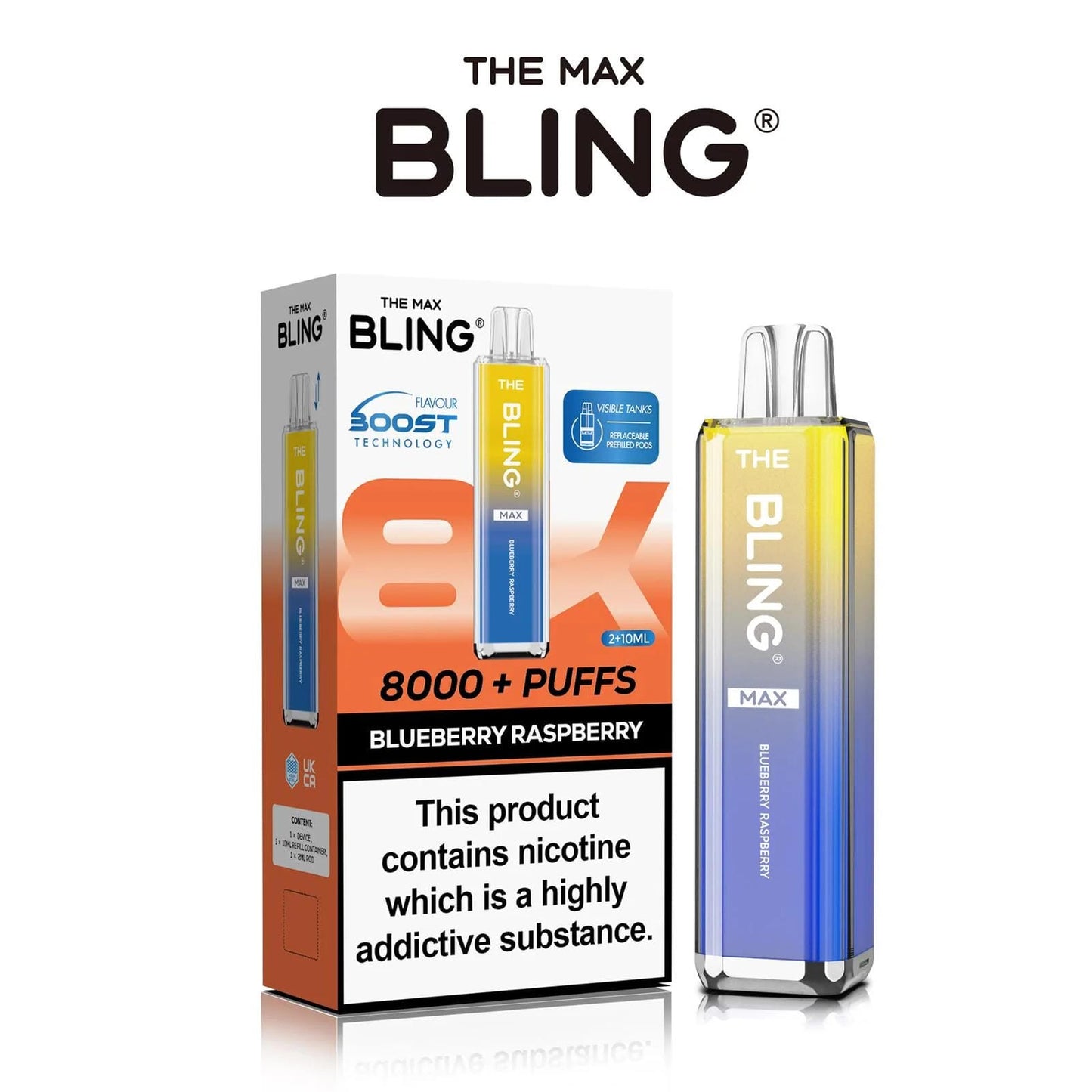 The Crystal Bling Max 8000 Puffs Prefilled Pod Kit - Box of 5