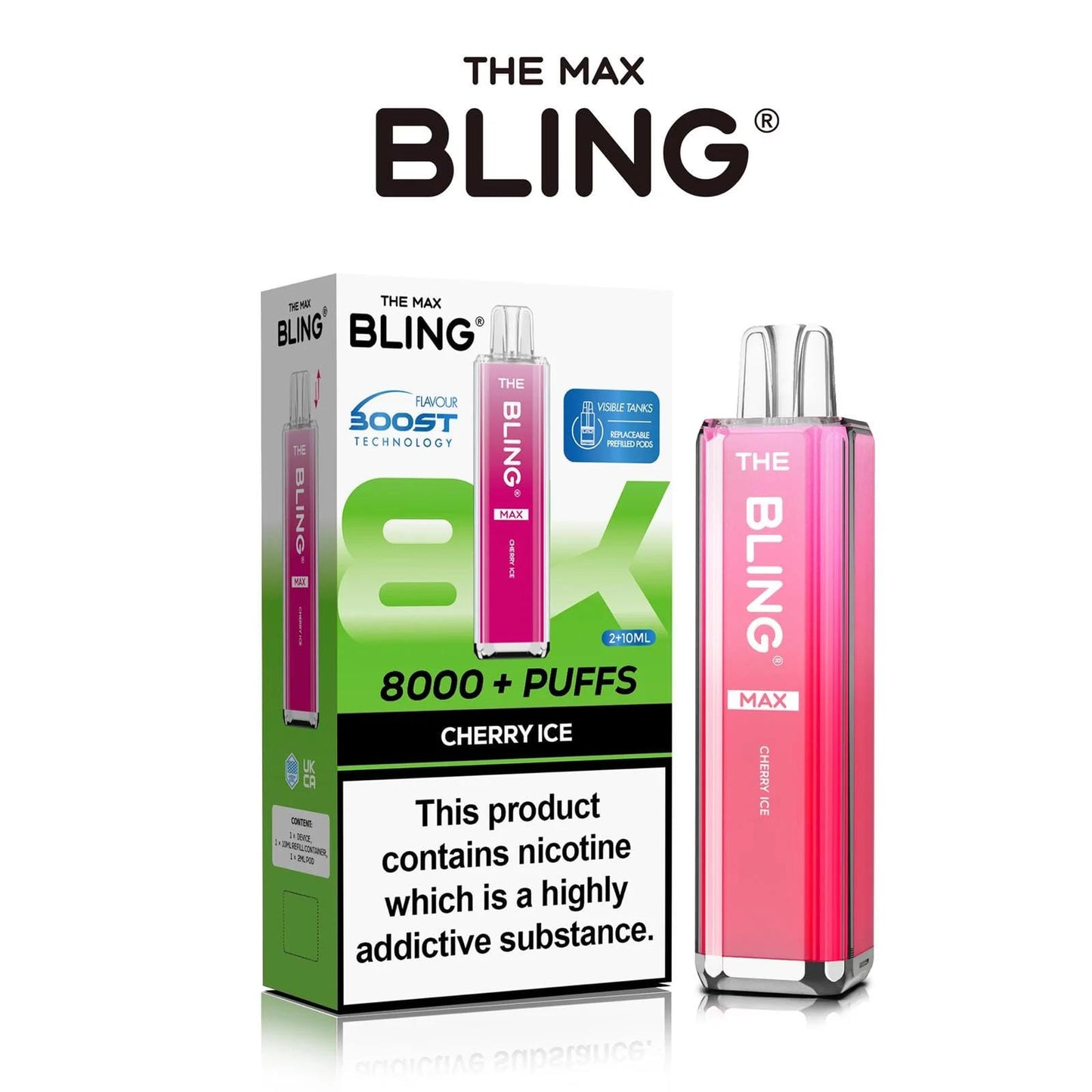 The Crystal Bling Max 8000 Puffs Prefilled Pod Kit - Box of 5