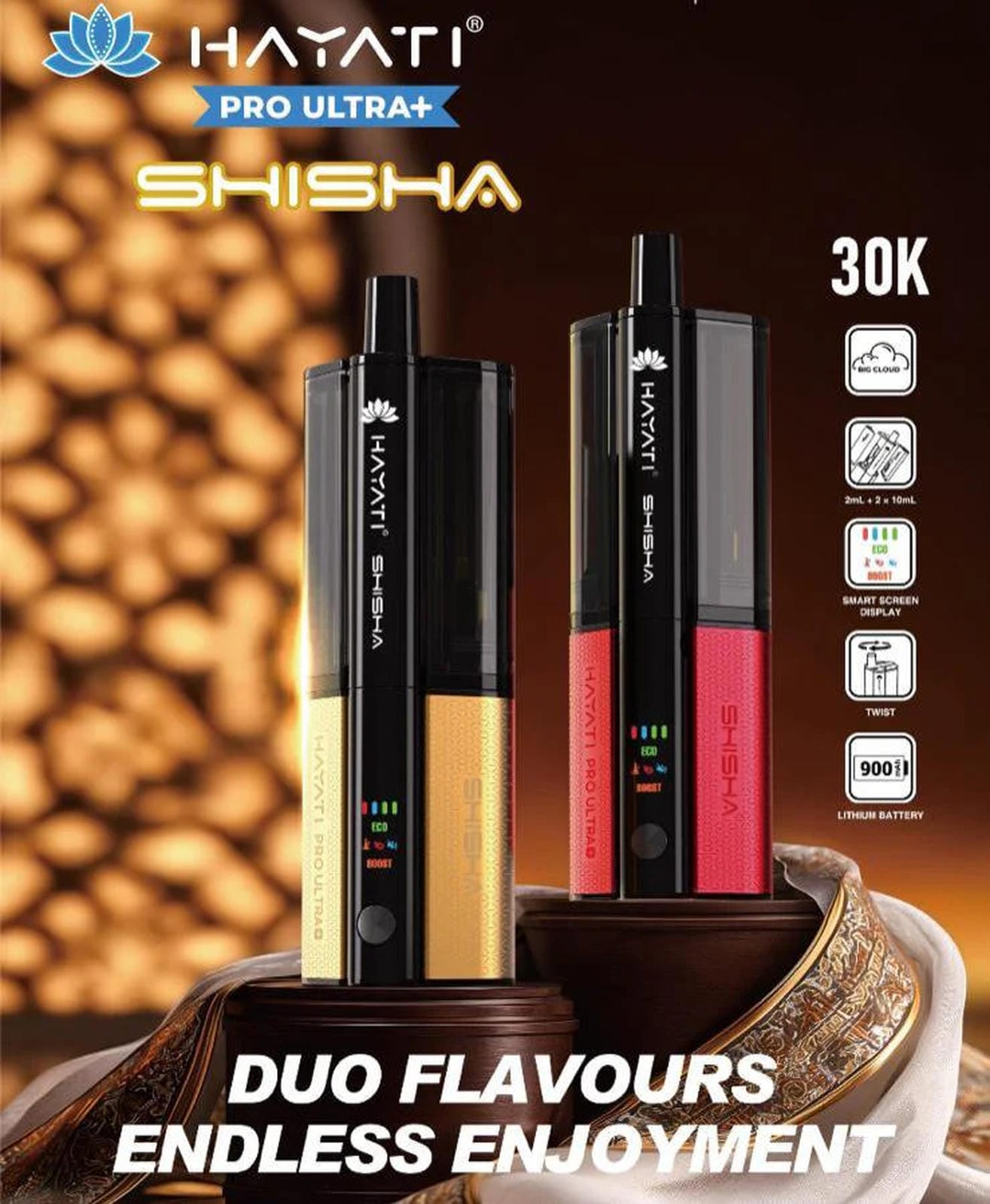 Hayati Pro Ultra Plus Shisha 30k Prefilled Vape Kit - Box of 5