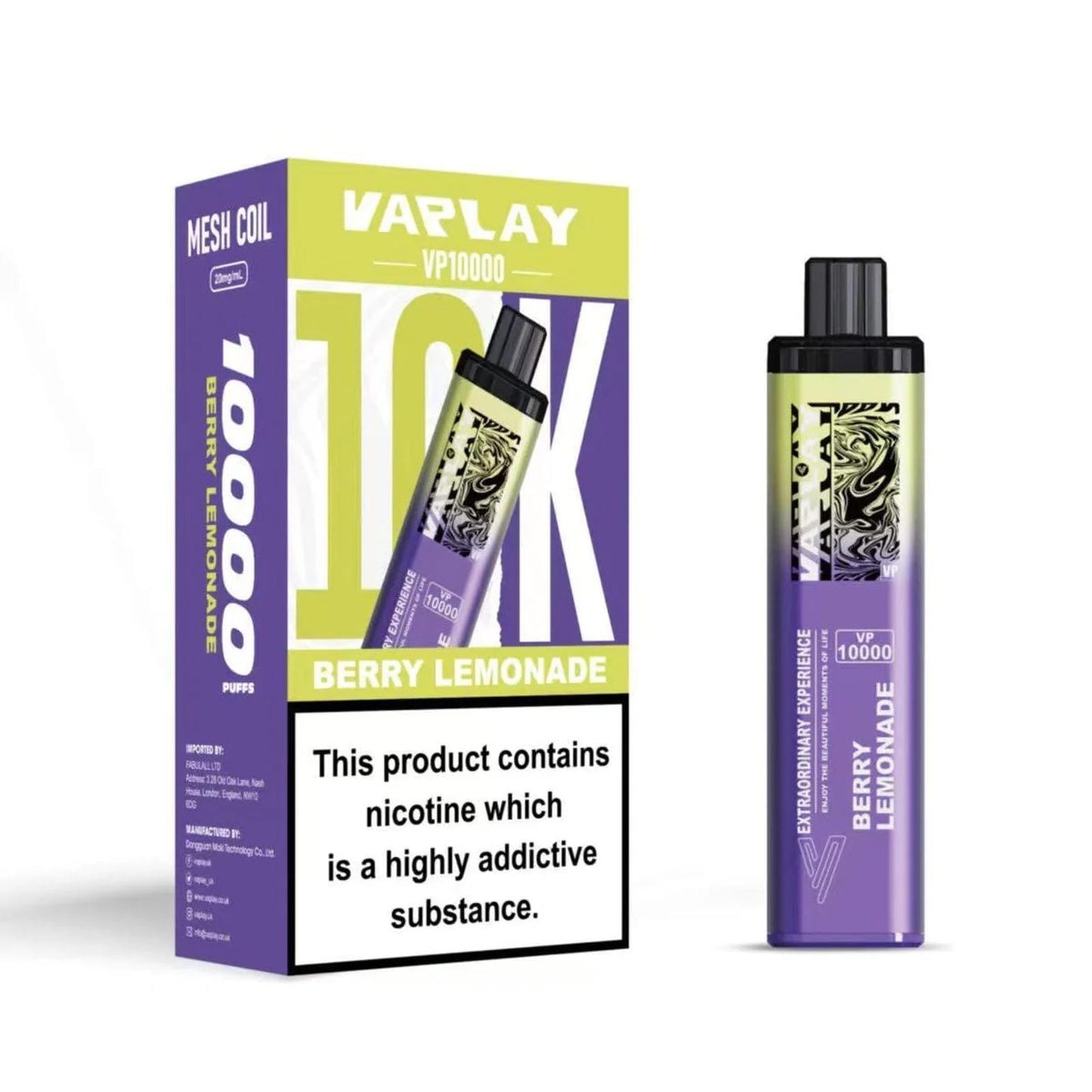 Vaplay VP10000 Prefilled Pod Vape Kit - Box of 5