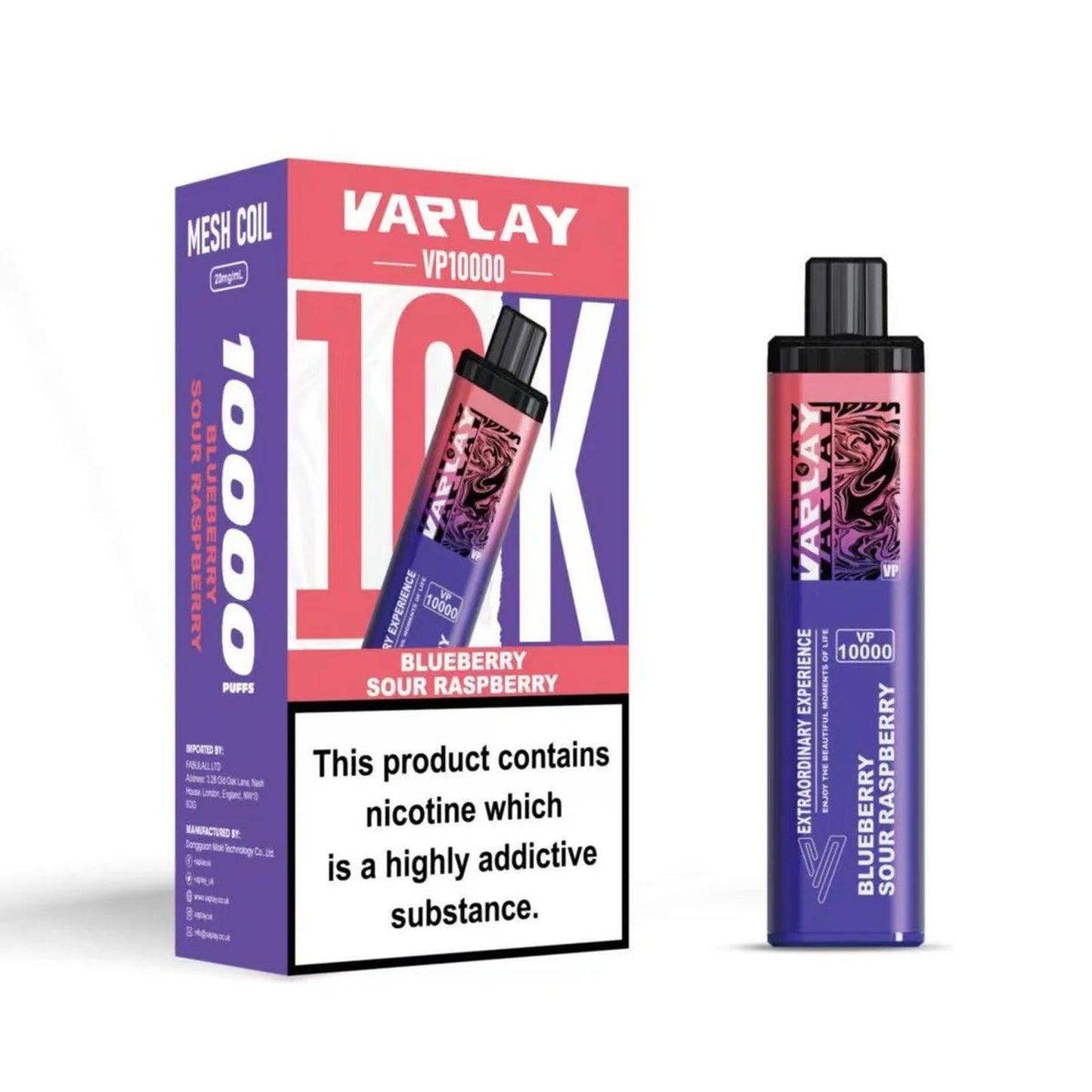 Vaplay VP10000 Prefilled Pod Vape Kit - Box of 5