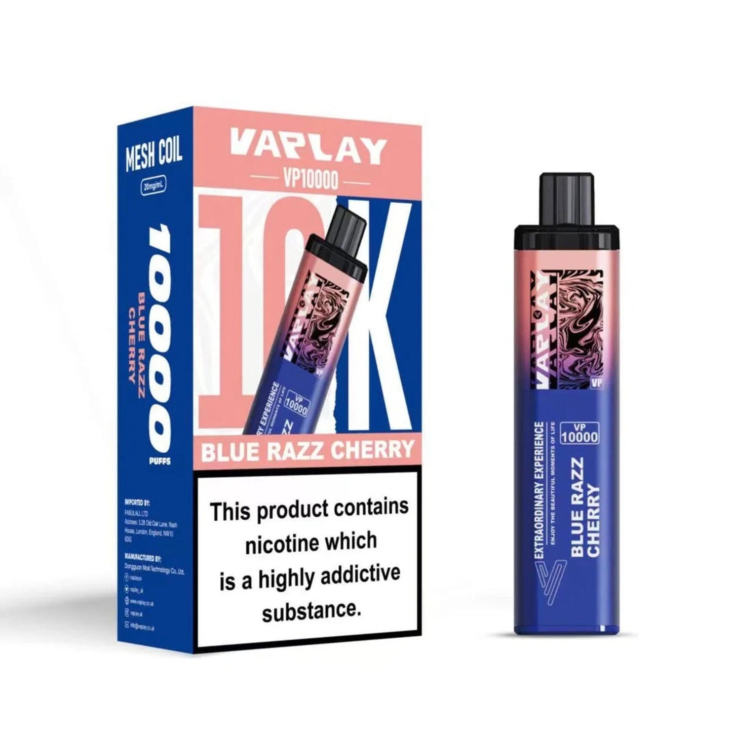 Vaplay VP10000 Prefilled Pod Vape Kit - Box of 5