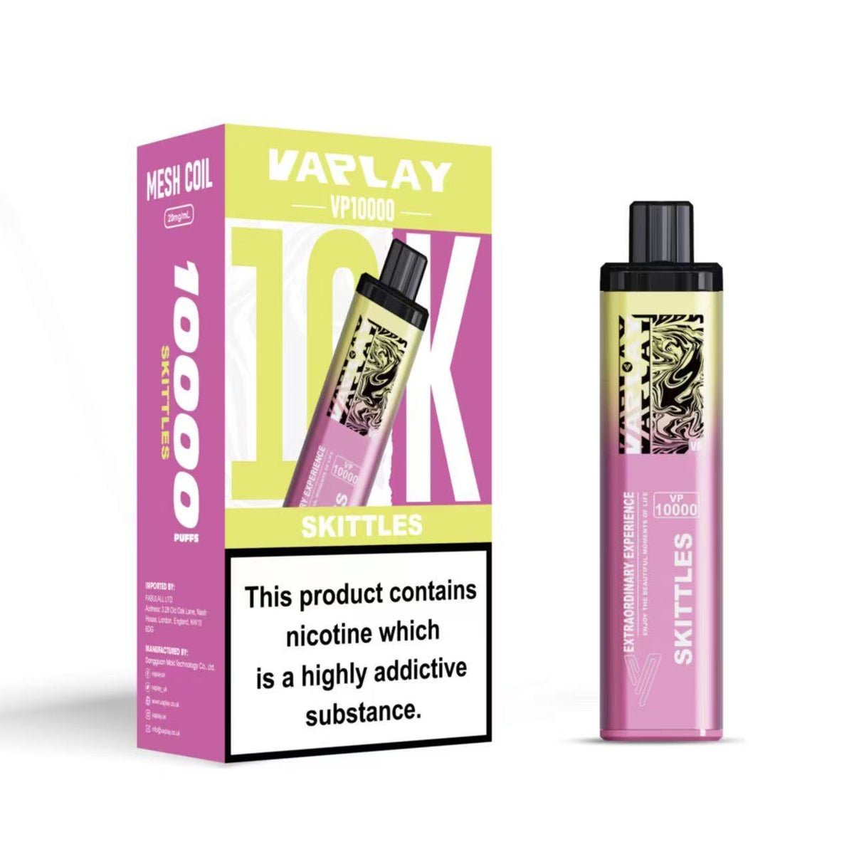 Vaplay VP10000 Prefilled Pod Vape Kit - Box of 5