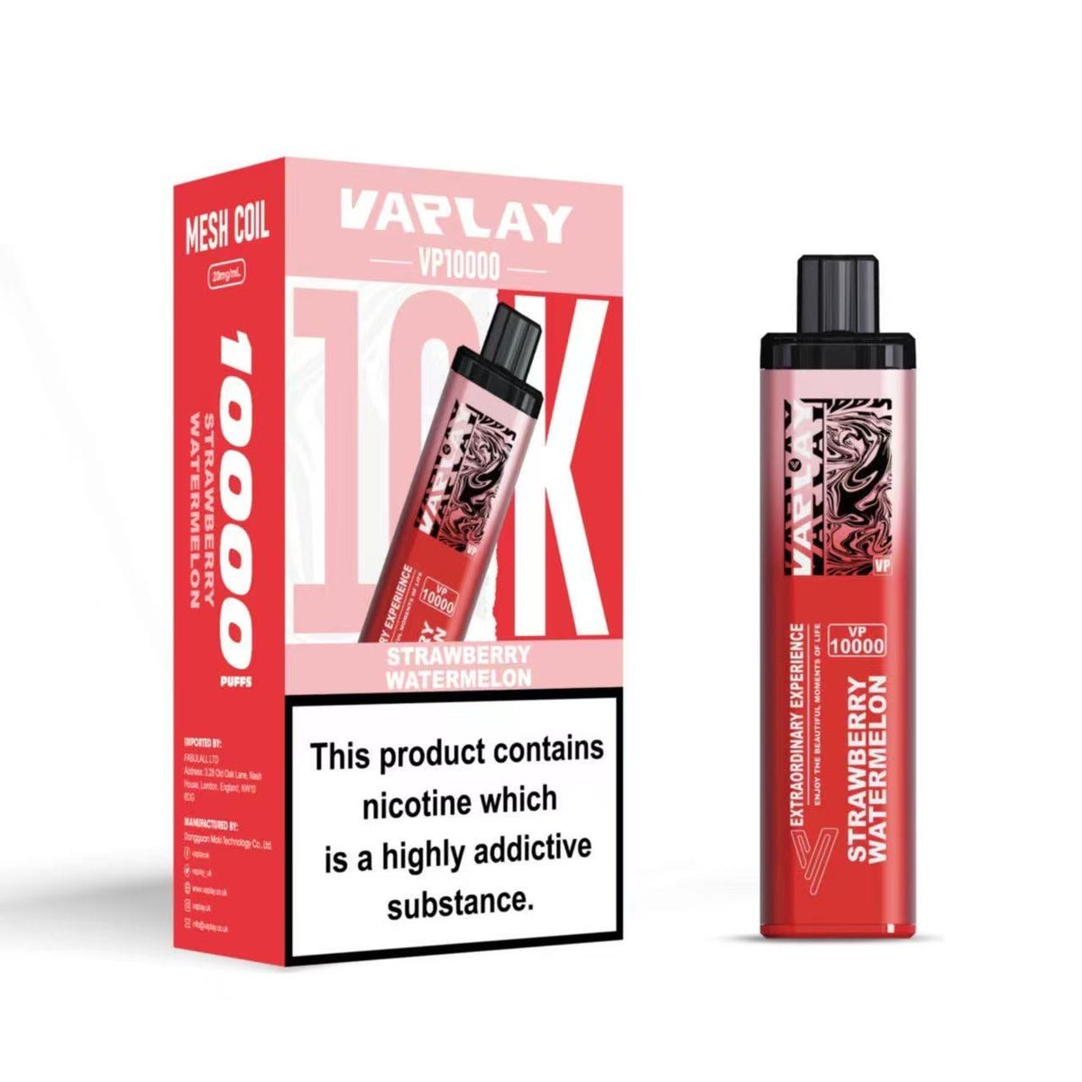 Vaplay VP10000 Prefilled Pod Vape Kit - Box of 5