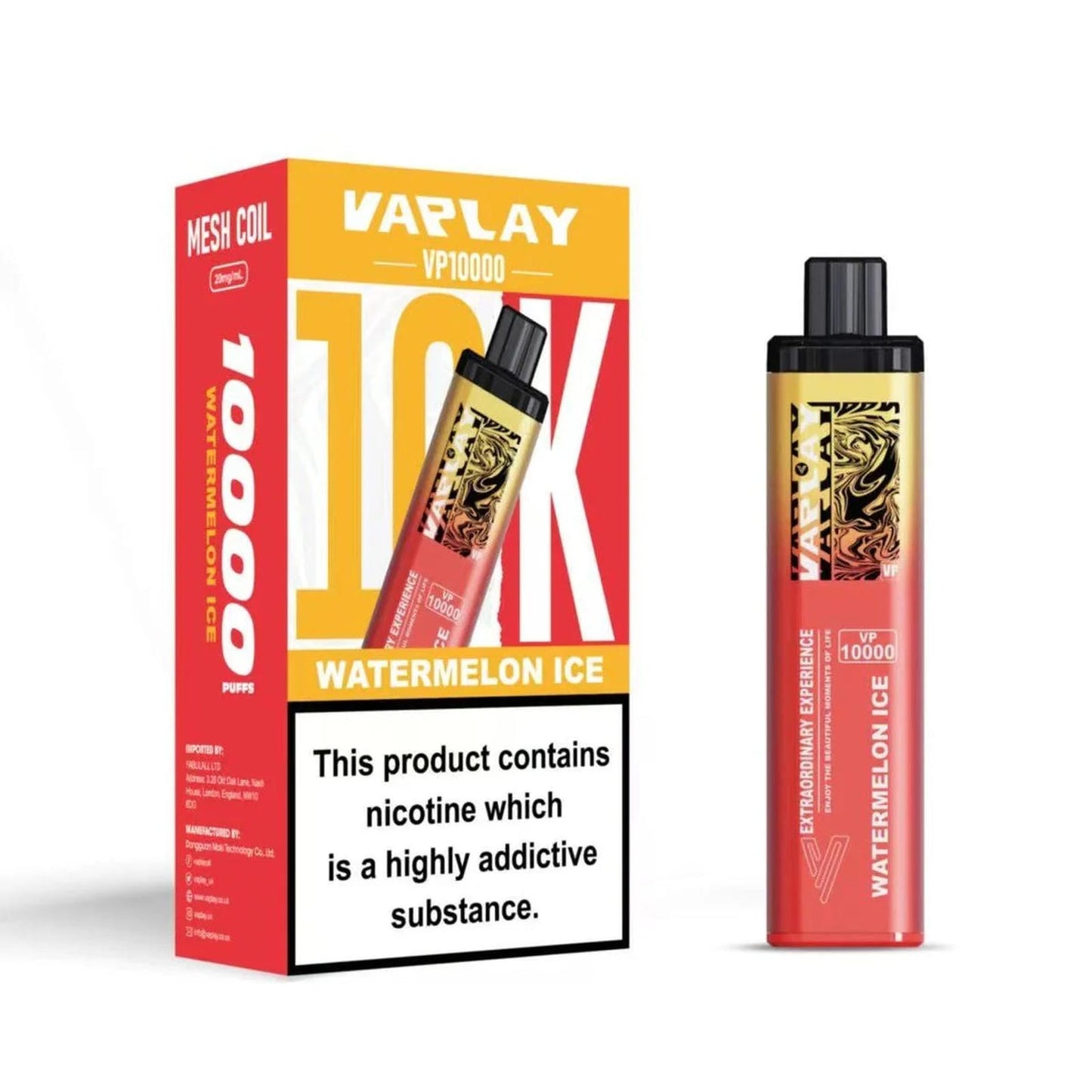 Vaplay VP10000 Prefilled Pod Vape Kit - Box of 5