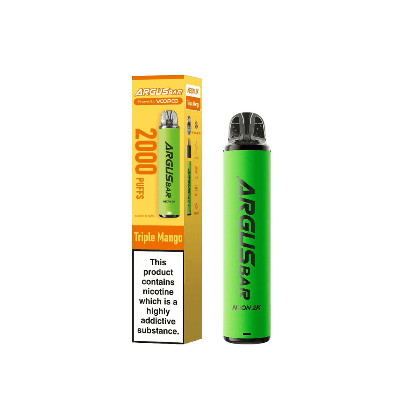 Voopoo Argus Bar Neon 2K Pre-filled Kit | Box of 10