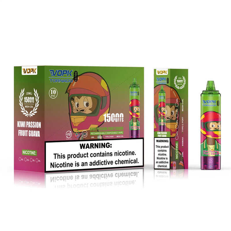 2024 NEW Disposable Vape E Cigarettes Original 100% Vopk Tornado 15000puffs 850mAh Prefilled Device Disposable Vape Authorized 10 Flavors