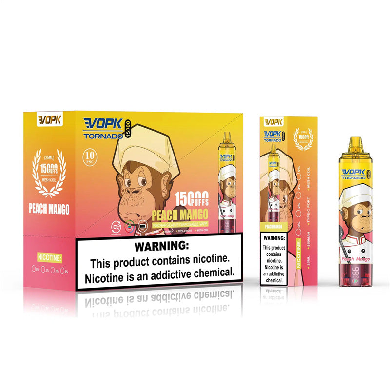 Vopk Tornado 15000 Puffs 850mah Prefilled Electronic Cigarette Disposable Vape 15000 Puff Tornado