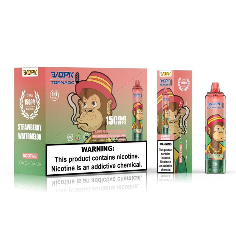 2024 NEW Disposable Vape E Cigarettes Original 100% Vopk Tornado 15000puffs 850mAh Prefilled Device Disposable Vape Authorized 10 Flavors