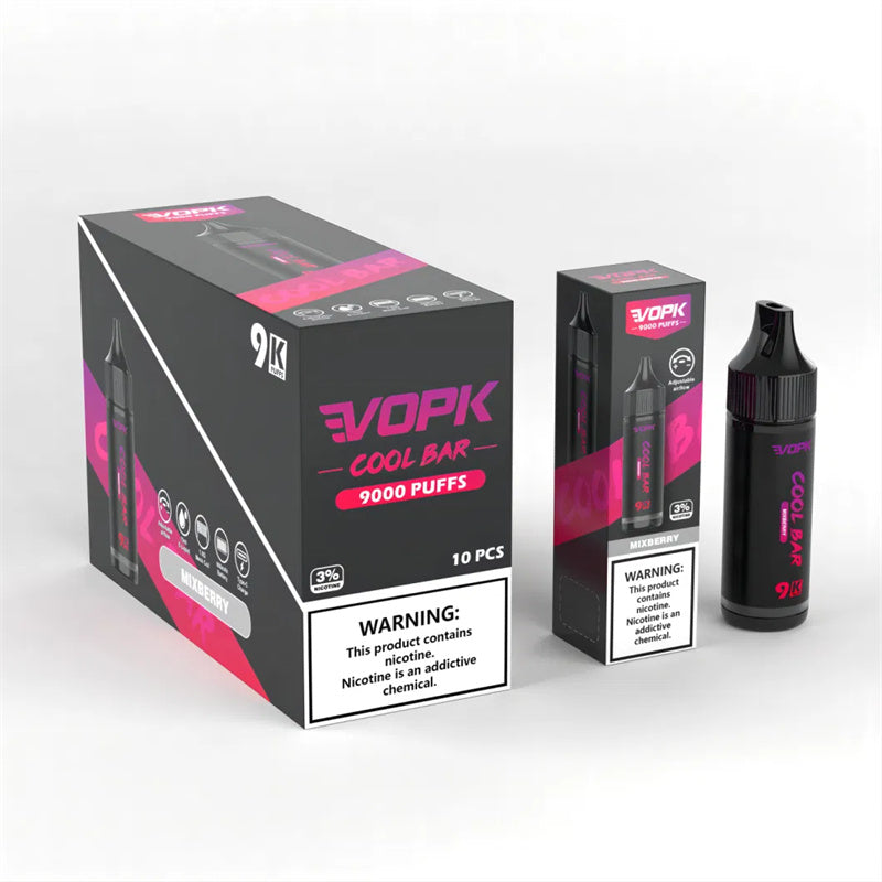 Hot Sale Vopk Cool Bar 9000 Puff 9k Rechargeable Disposable Vape Electronic Cigarettes