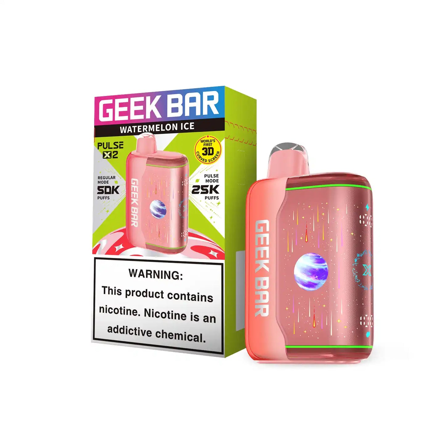 Watermelon Ice - Geek Bar Pulse X 2 50k Disposable Vape