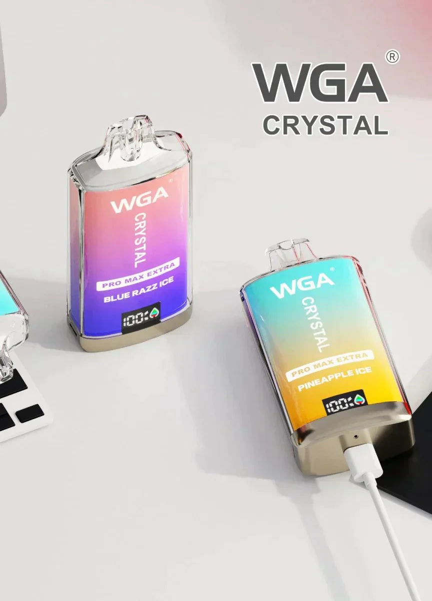WGA Crystal Pro Max Extra 15000 Puffs Disposable Vape Box Of 10-650mAh Battery, Multiple Nicotine 11 Flavors