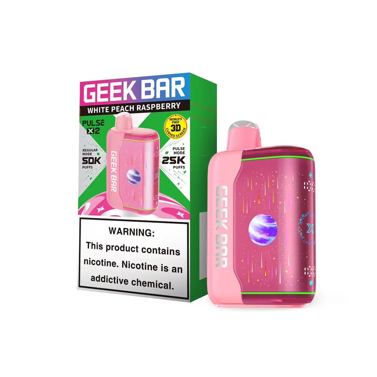 White Peach Raspberry - Geek Bar Pulse X 2 50k Disposable Vape
